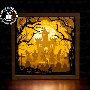 Halloween Light Box  [8x8 inch] - Paper Cutting Light Box Template files