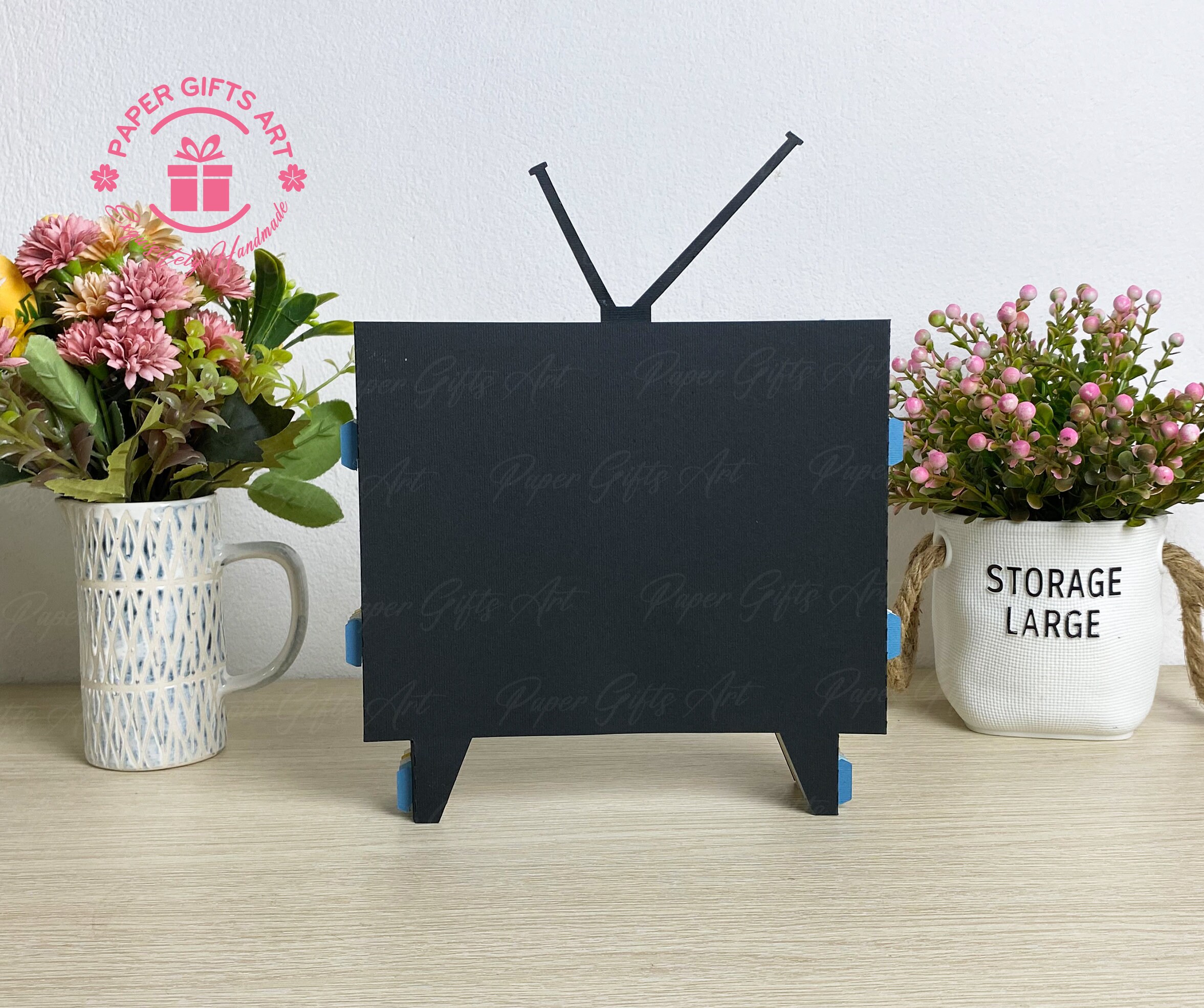 TV Pop up Card Tropical Christmas 3D SVG , Christmas TV Pop up Card, 3D Pop up Card, 3D Gift