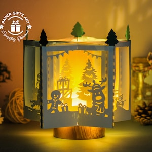 Weihnachten Rentier Buch 3D Stern Laterne SVG, DIY Papierlaterne, 3D Papierstern Vorlage, Weihnachtslaterne, Weihnachtsdekoration Basteln