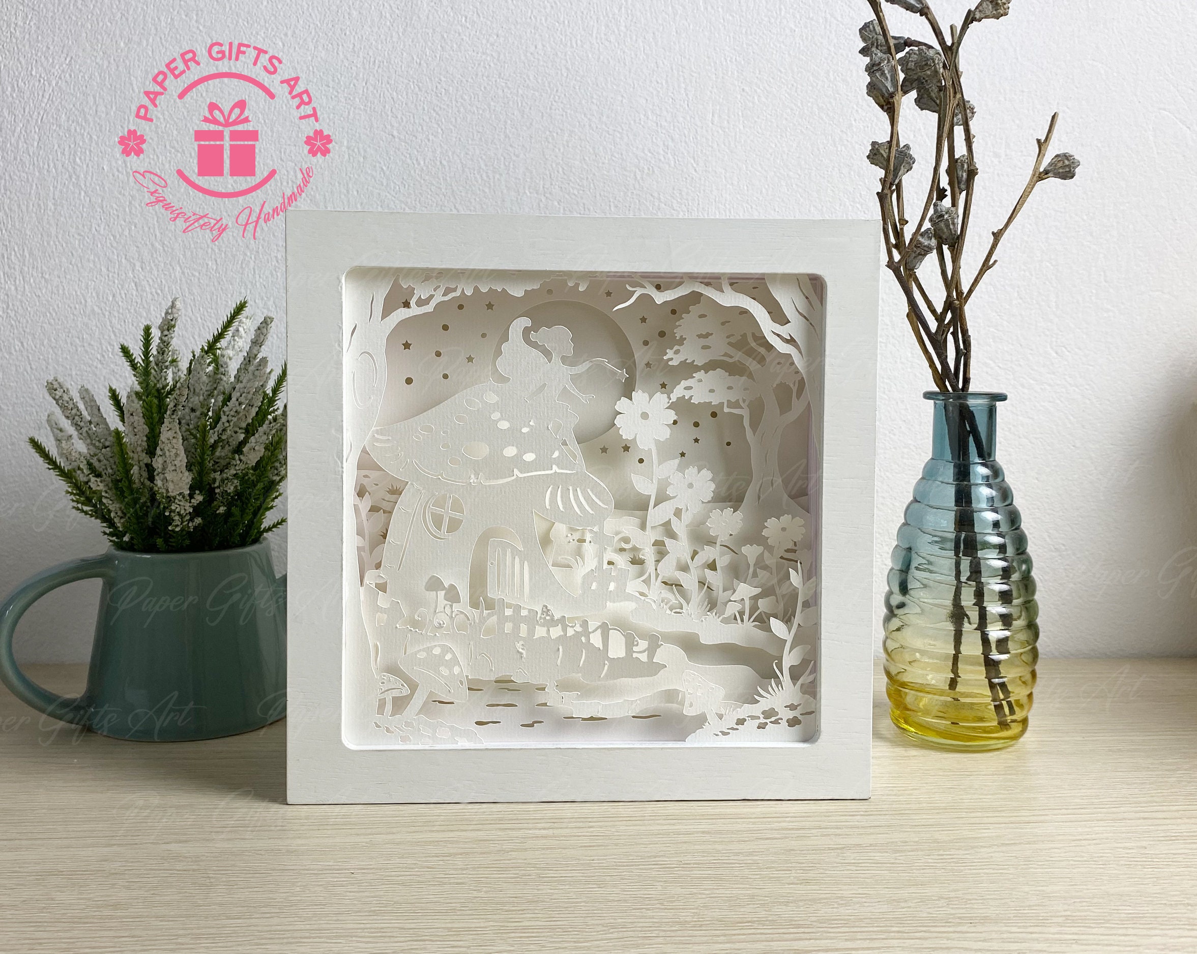 Fairy Shadow Box SVG Template- Paper Cut Lightbox Template -3D Layered ...