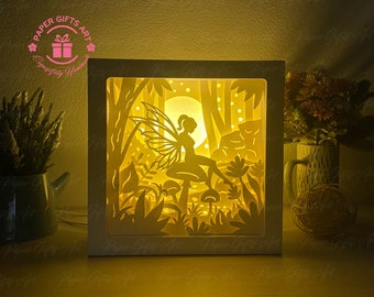 Fairy Paper Light Box, DIY Paper Cut Light Box 3D Svg File, Cricut Cut, Paper Cut Ball Box