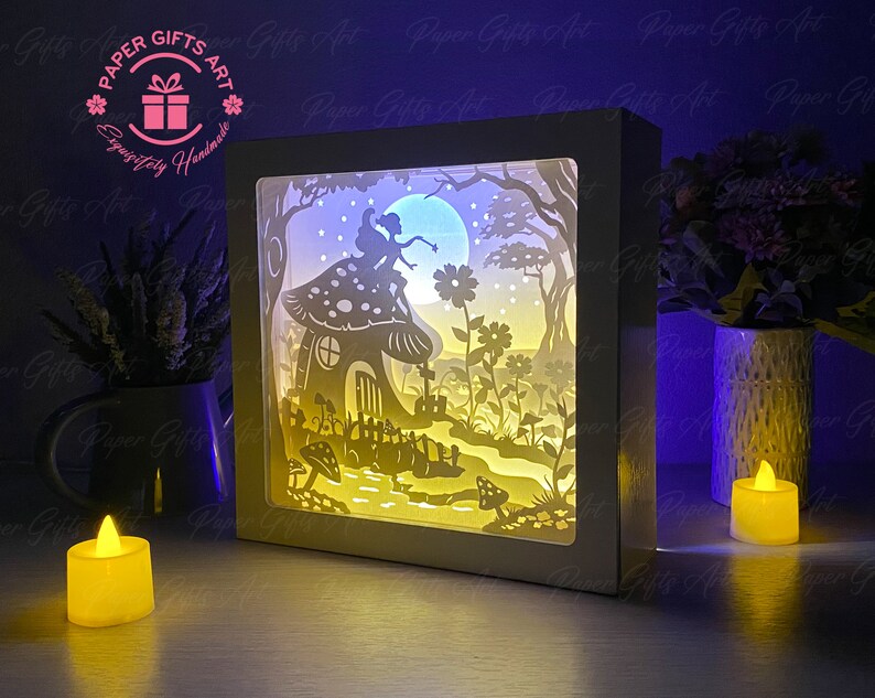 Fairy Shadow Box SVG Template- Paper Cut Lightbox Template -3D Layered ...
