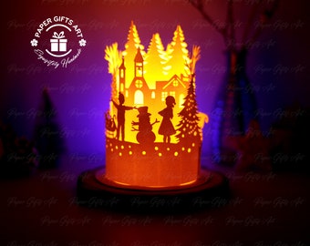 Merry Christmas Lantern - DIY paper cut lights - Lantern SVG - DIY Paper Lanterns -Paper Cut Lantern