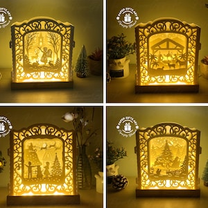 COMBO 4 Items Merry Christmas Pop-up Card 3D - Template Files - SVG files - Digital Templates (16x18cm)
