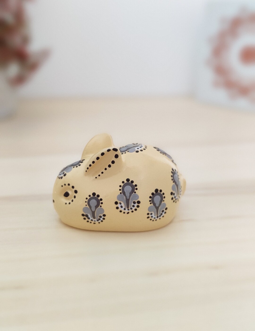 Custom Yellow Rabbit Figure Yellow and Brown Rabbit Figure, Small Funny Bunny Figurine, Handmade ...