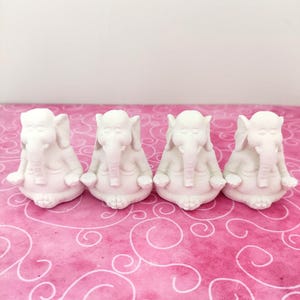 Statuette di elefanti pronte da dipingere, Dipingi il tuo animale, Animali non dipinti, Statuette di elefanti vuote, Statuette in gesso di ceramica verniciabili.