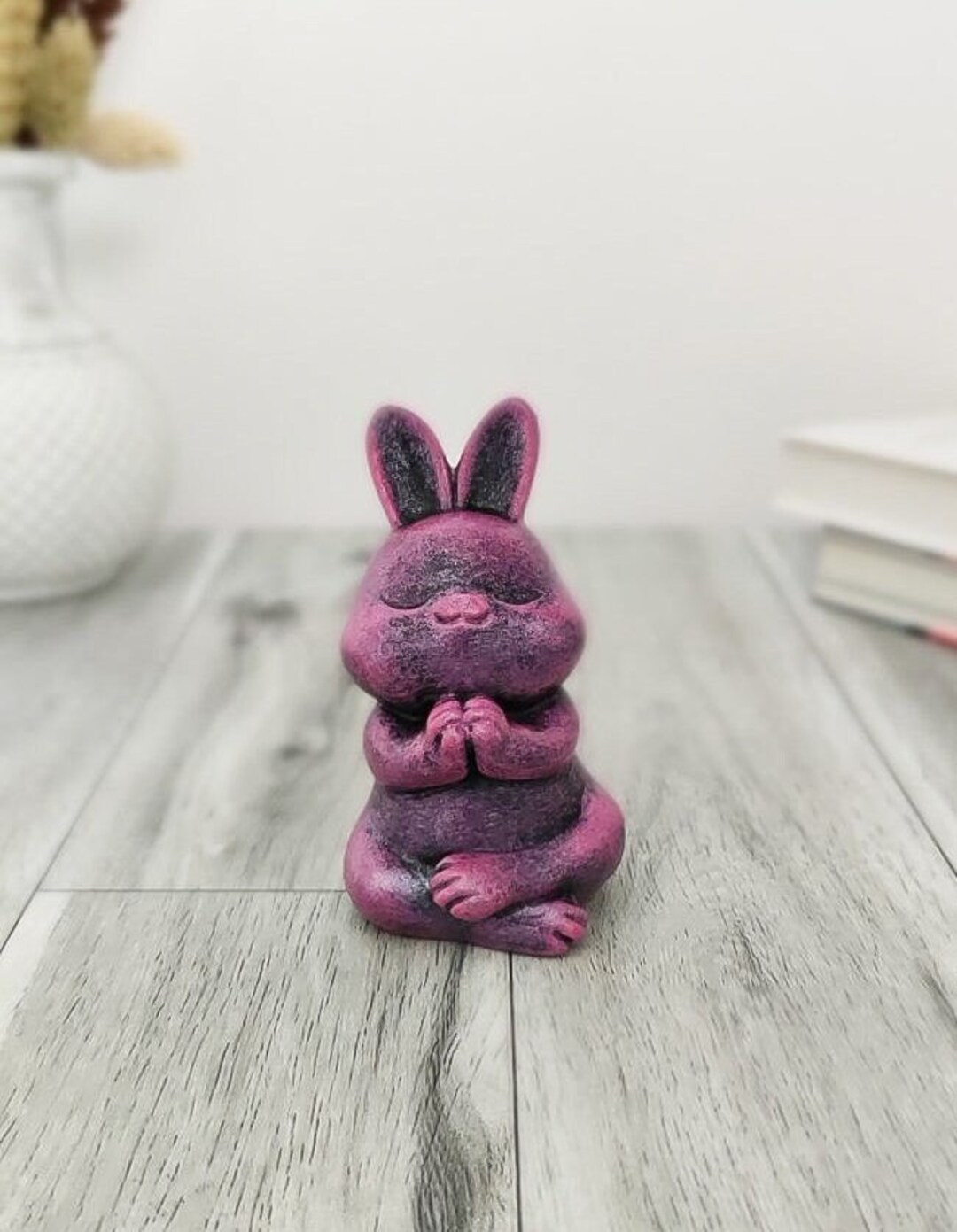 Zen Rabbit Sculpture in Yoga Pose Meditative Animal Statue Etsy