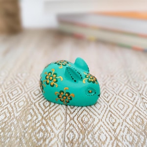 Handmade rabbit figurine, Floral bunny decor, Cute animal figurine, Cute bunnies, Animal art for gift, Rabbit sculpture, Bunny lover gift.