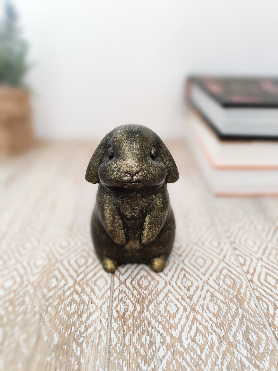 Minimalist Lop Eared Rabbit Figurine, Little Floppy Ears Bunny Statue ...
