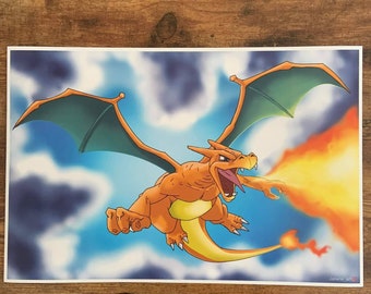 Charizard Fan Art Poster Print