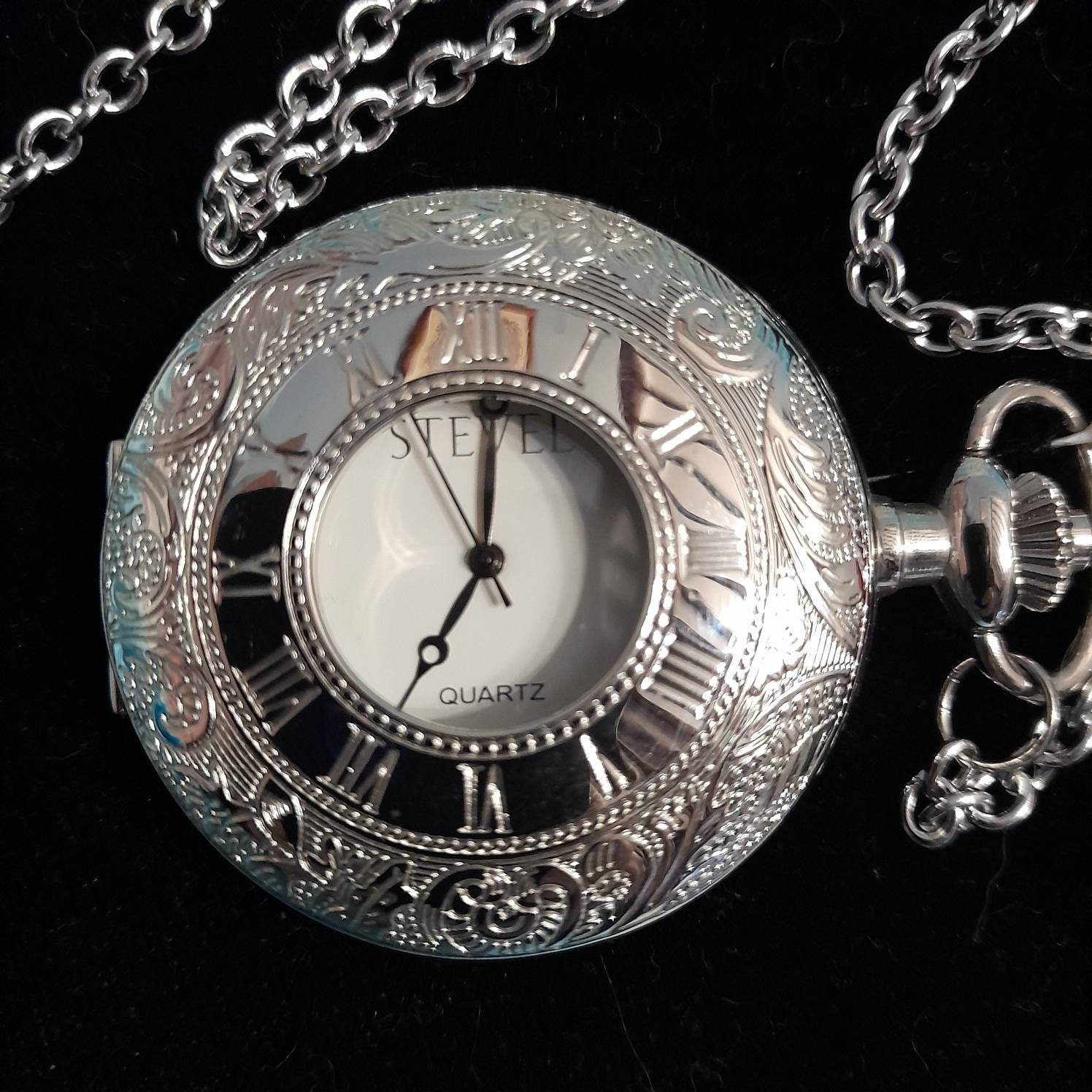 Reloj de bolsillo Stevel Quartz. Con cadena. Funcionando | Etsy México