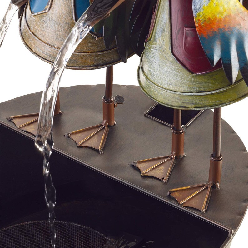 20 Tall Outdoor Metal Crow Water Fountain Yard Art Decor Etsy