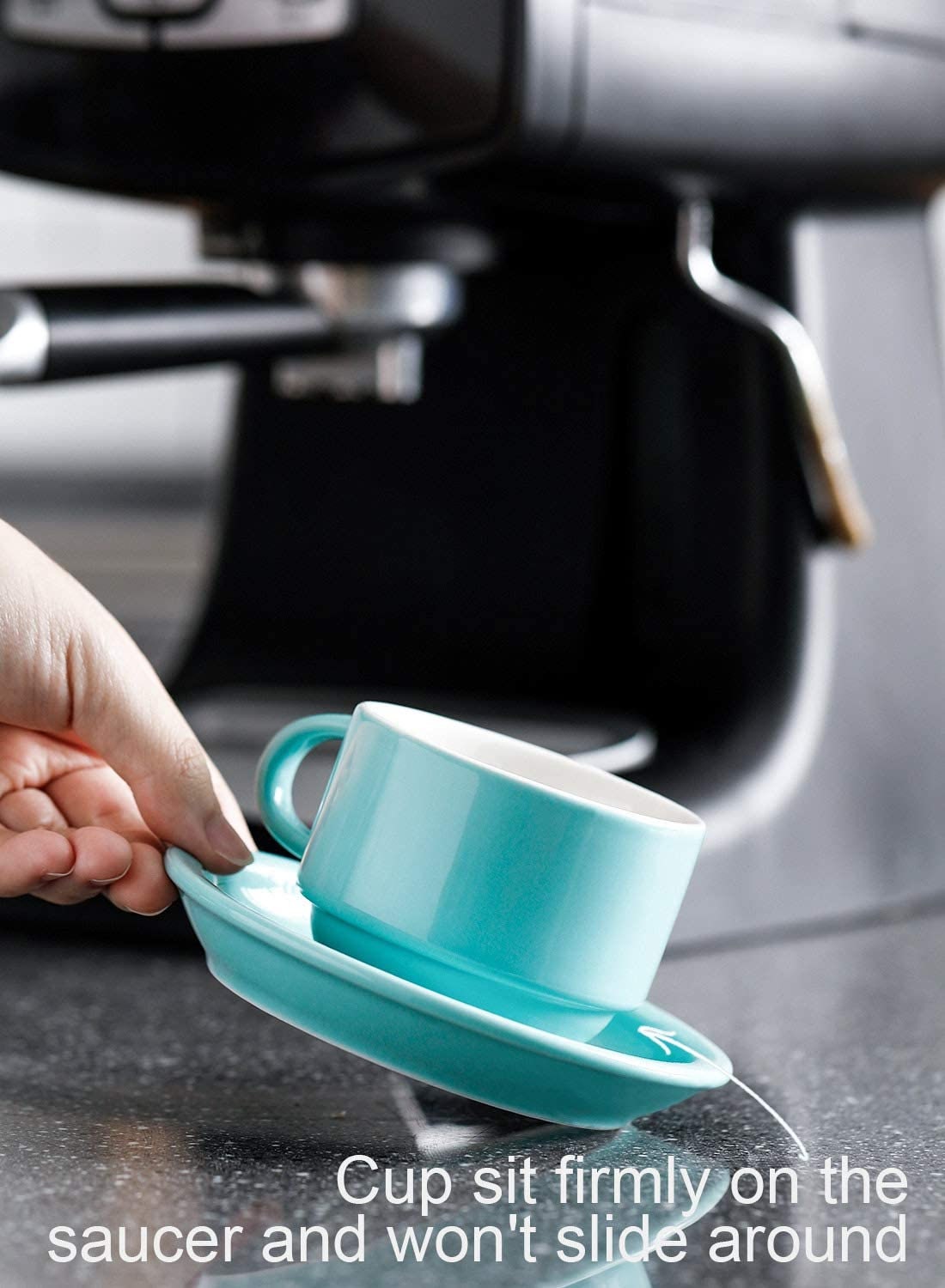 Set of 6 Stackable Espresso Cups with Saucers and Metal Stand Etsy