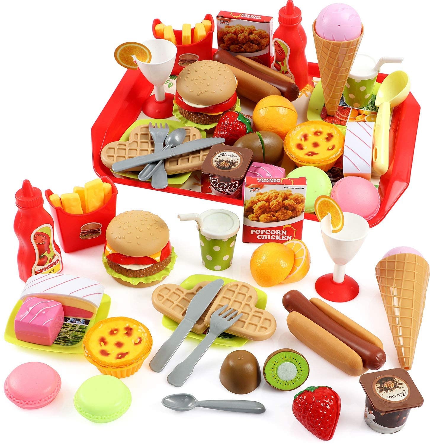44 Pcs Pretend Play Kids Food Toys Etsy