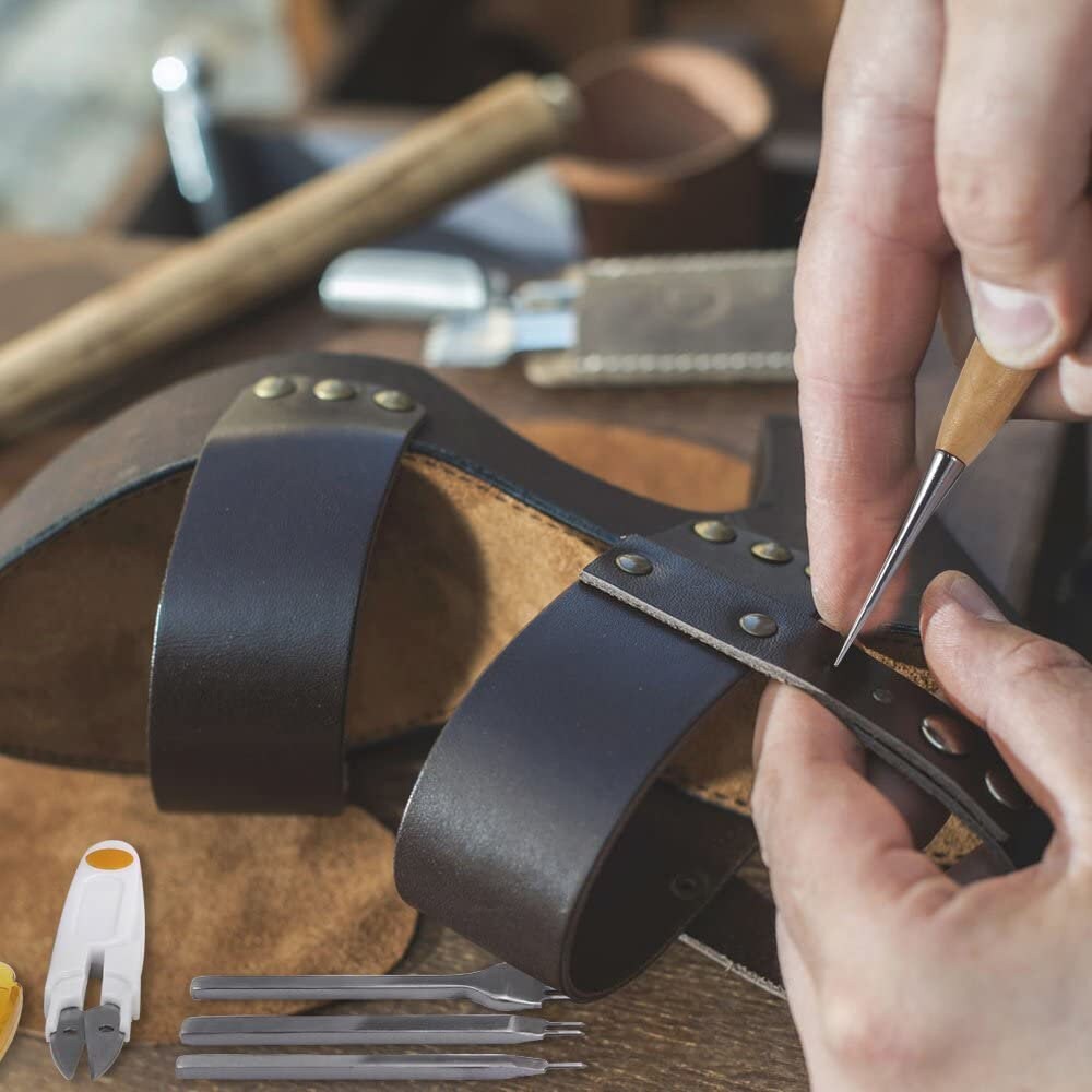 59 Pieces Leather Working Tools Kit for Hand Sewing Etsy
