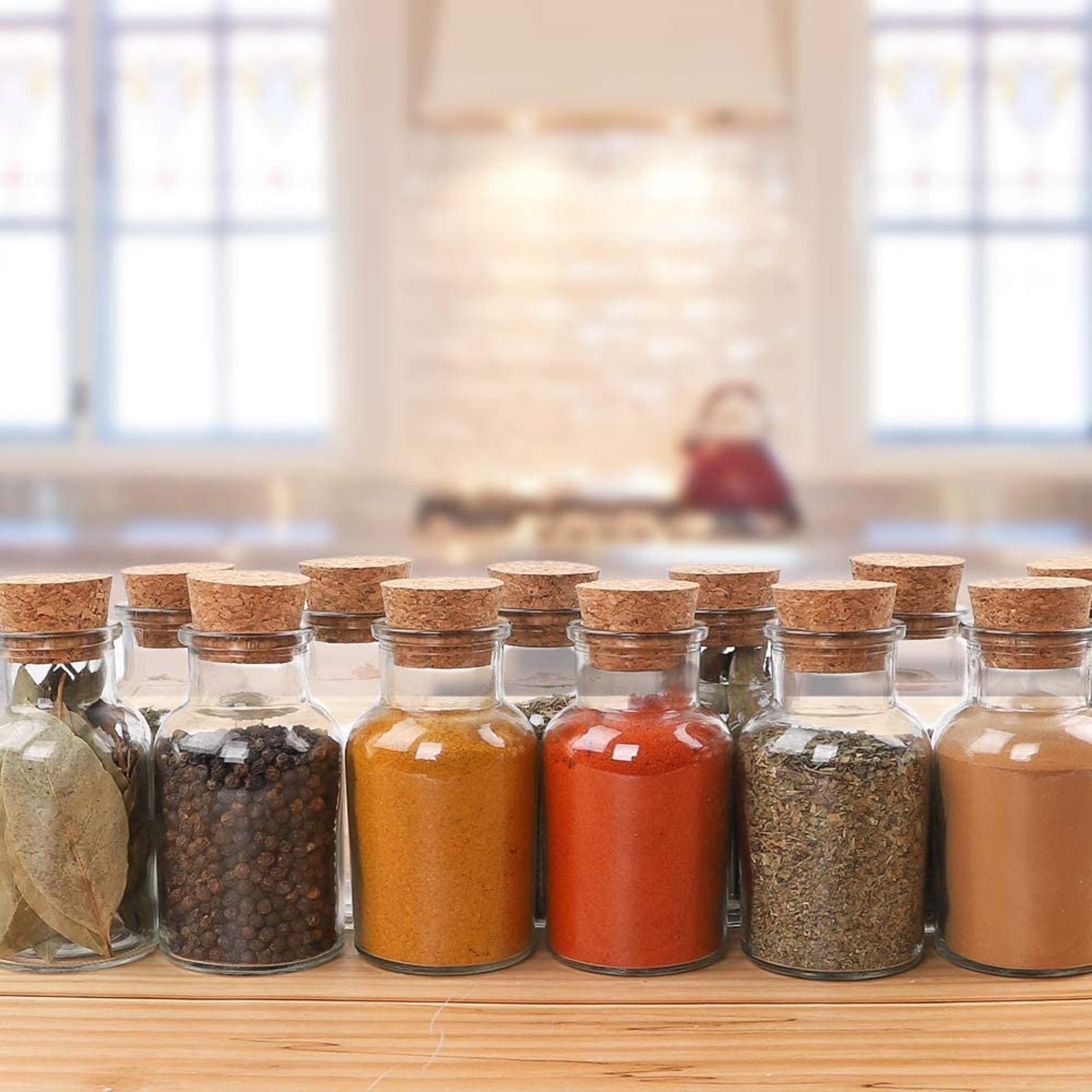 12pcs Glass Spice Jars with Cork and Blank Stickers Etsy
