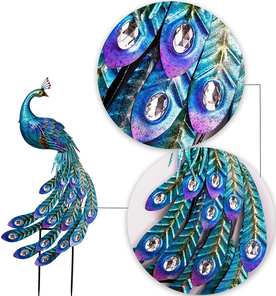 Peacock Decor Garden Statue and Sculpture Indoor Outdoor Etsy