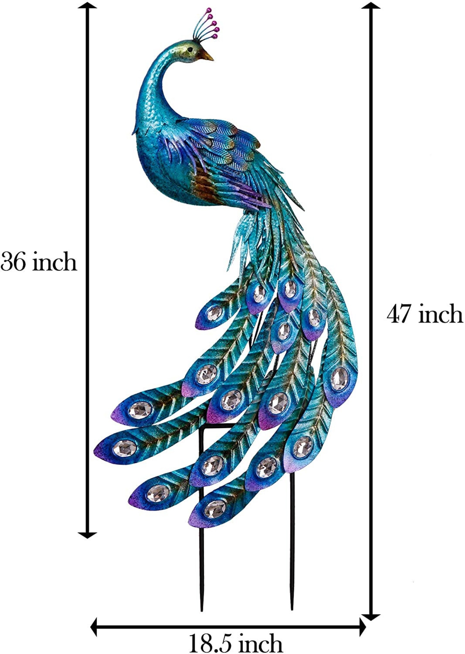 Peacock Decor Garden Statue and Sculpture Indoor Outdoor Etsy