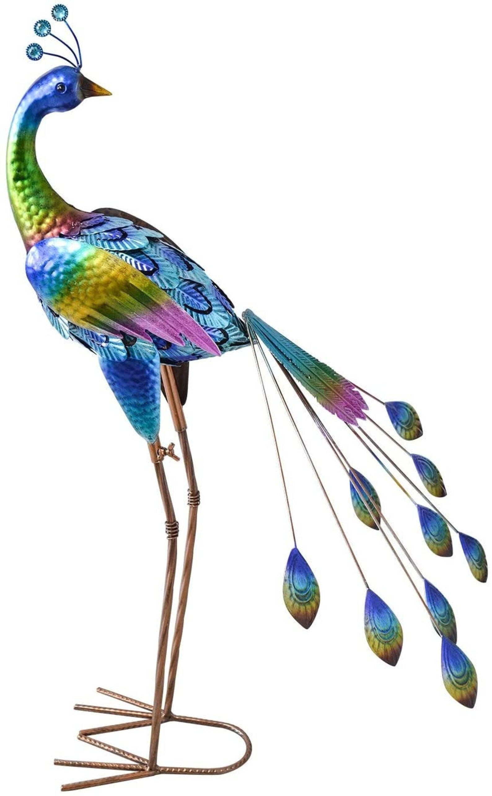 Metal Peacock Garden Statue 35 inch Garden Art Sculptures Etsy