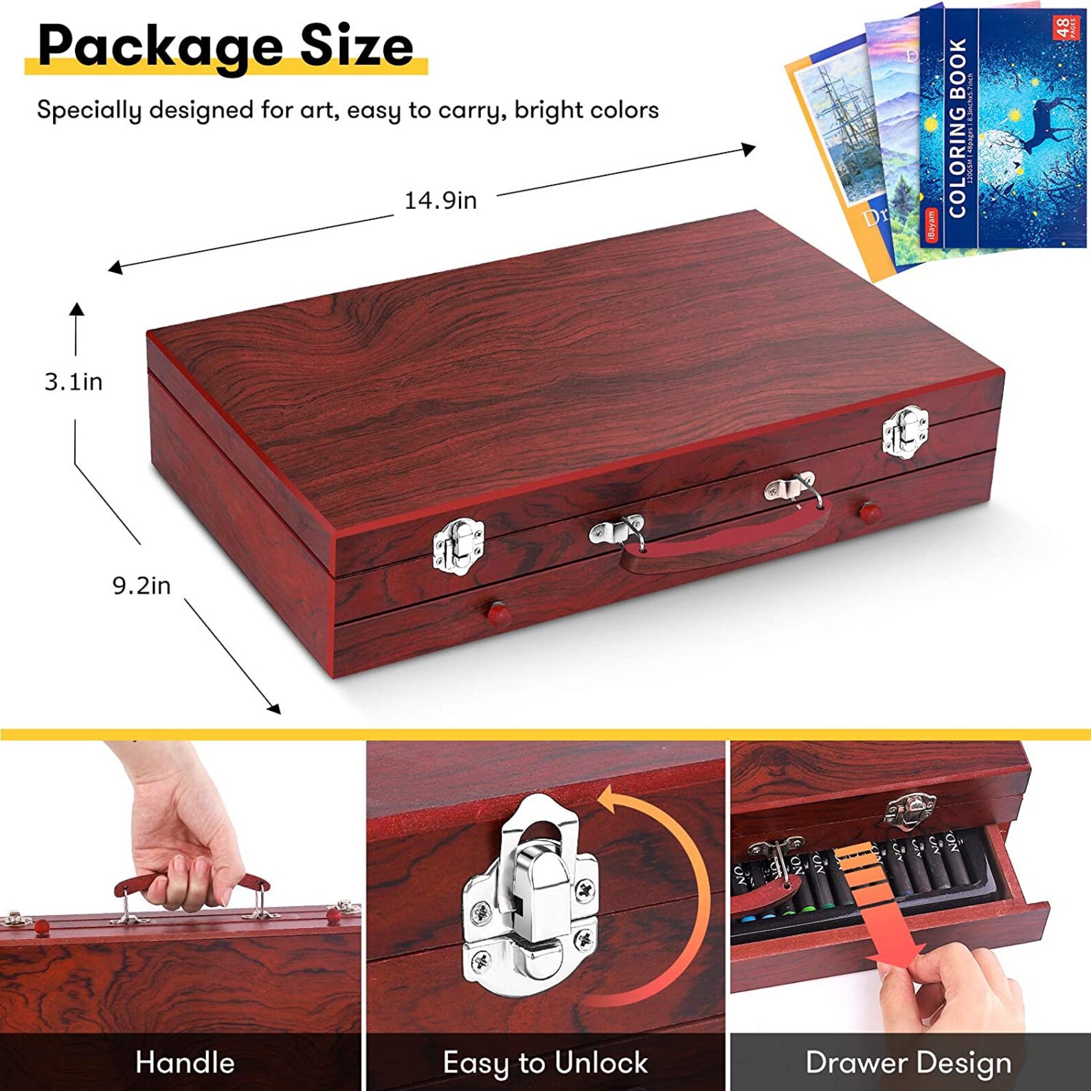 150Pack Deluxe Wooden Art Craft Drawing Painting Kit with 1 Etsy