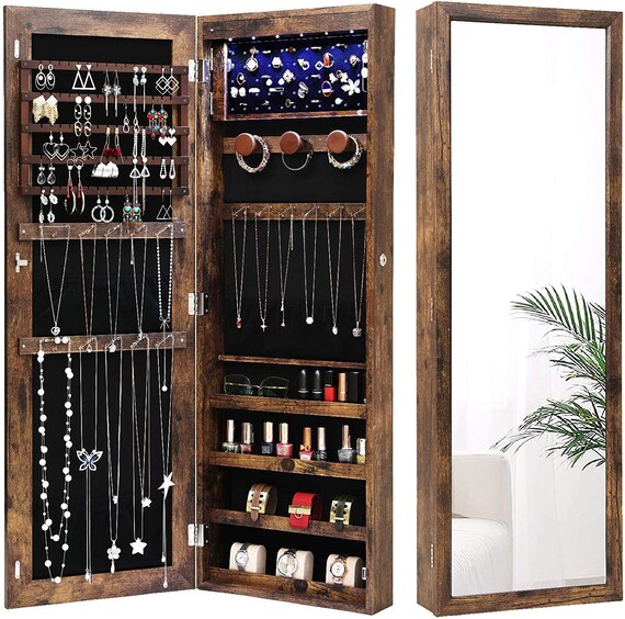 Antique Jewelry 6 LEDs Rustic Armoire Organizer Etsy