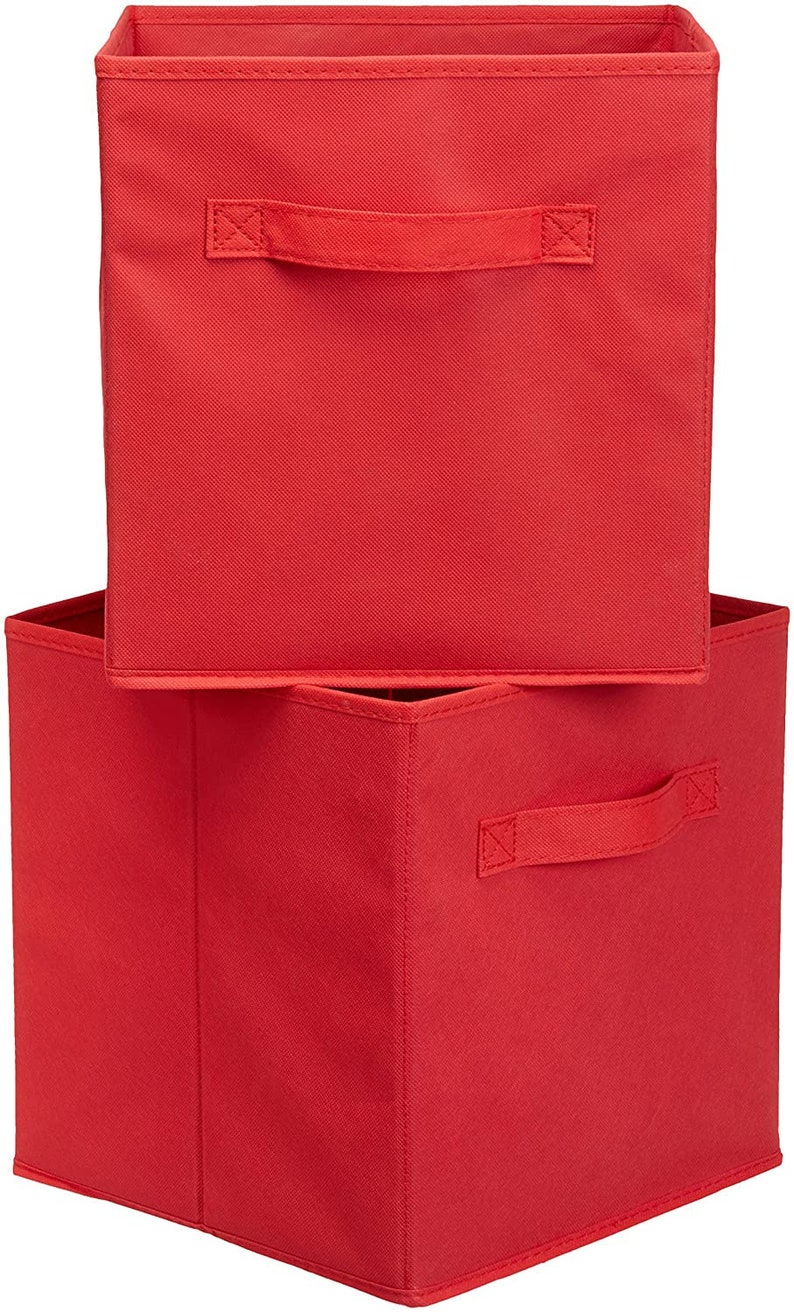 Collapsible Fabric Storage Cubes Organizer With Handles Red Etsy