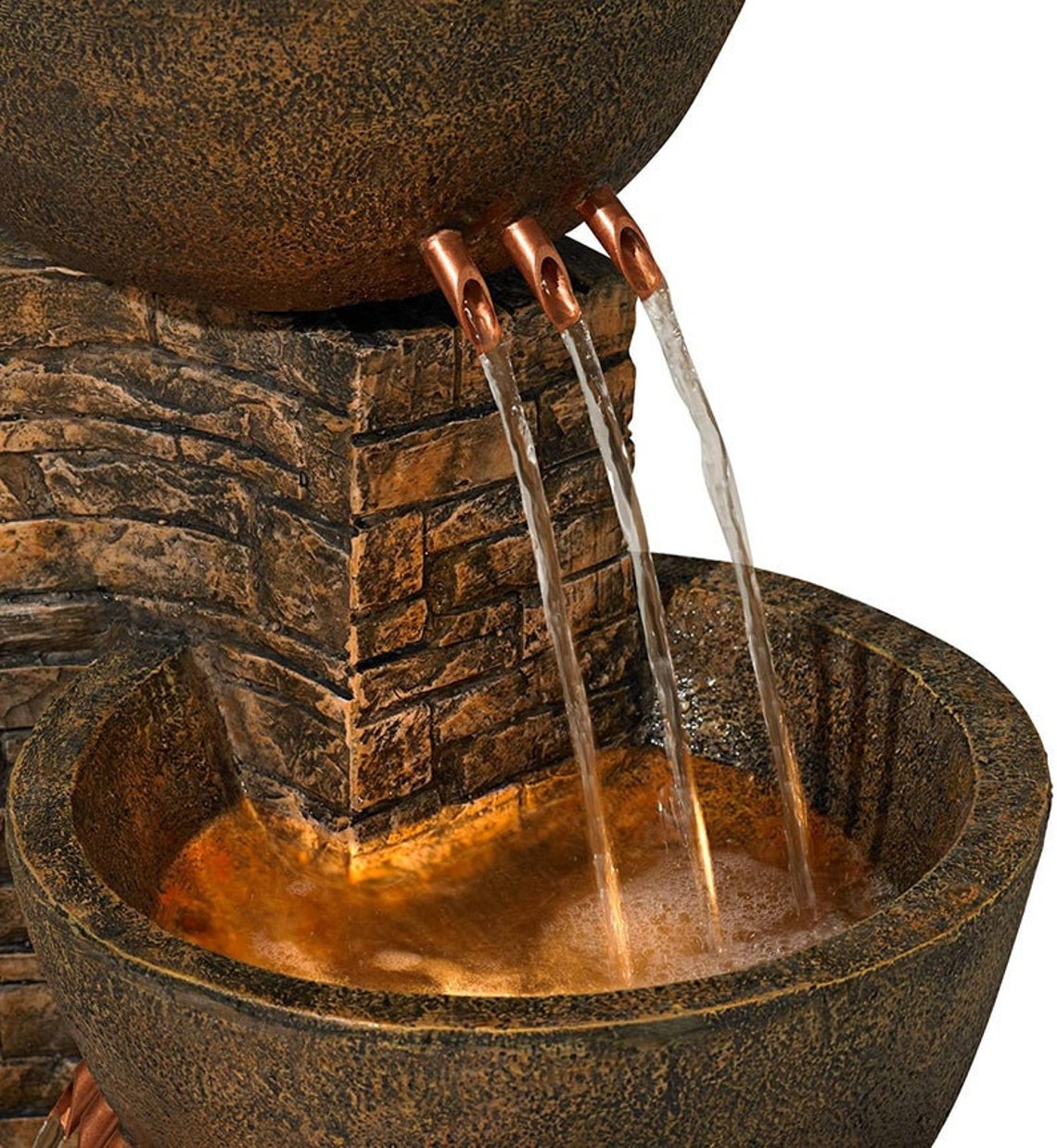 Outdoor Floor Water Fountain Three Bowl Floor Cascade 35 Etsy