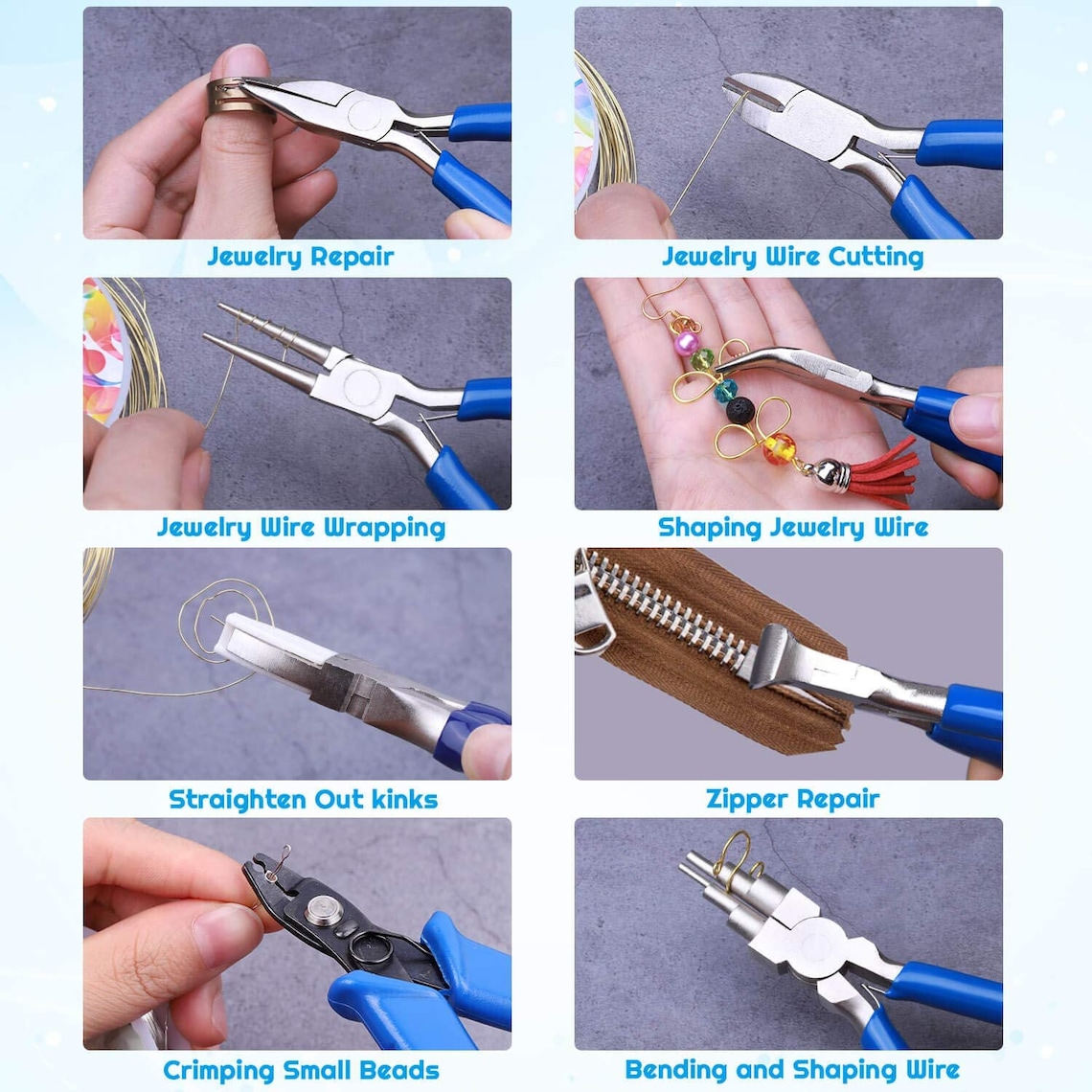 8 PCS Jewelry Pliers, Jewelry Making Tools, Jewelry Pliers Tool Set With Storage Bag, Jewelry Pliers In Different Colors, Jewelry Making Kit For