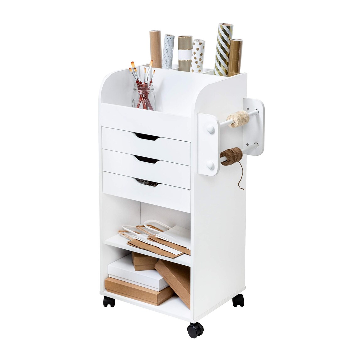 Rolling Craft Storage Cart with 3Drawers White 19.13 Etsy