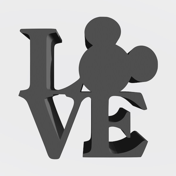 Magical Mouse Head Love - 3D Print STL File - LOVE Sign