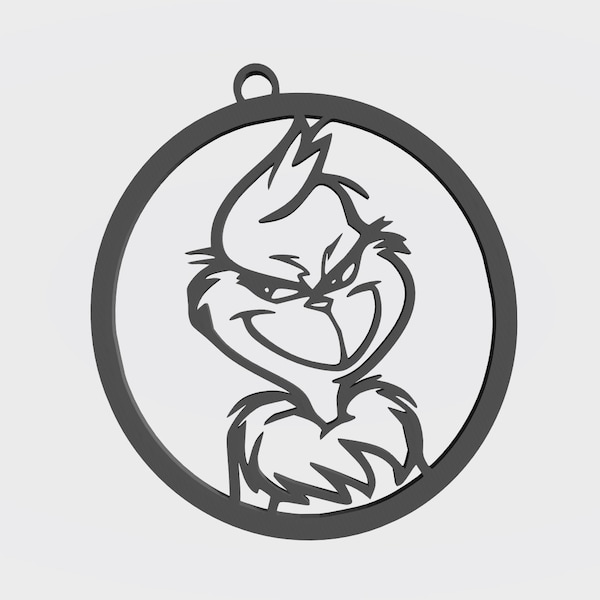 The Grinch Ornament/Keychain - 3D Print STL File