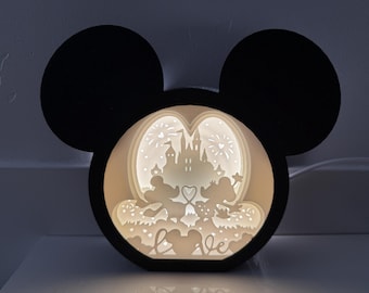 Magische Mäuse Liebe Lightbox Szene - 3D Lightbox Digitale Dateien - 3D Druck STL Dateien