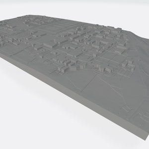 Utah State Universität Karte - STL Digitale 3D-Datei - 3D-Vogelansicht