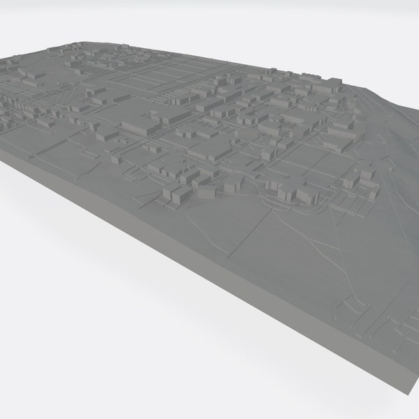 Utah State University Map - STL Digital 3D File - 3D Birds Eye View