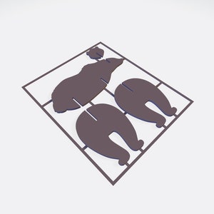 Bären Kit Karte Modell - 3D Druck STL Datei - 2 Versionen
