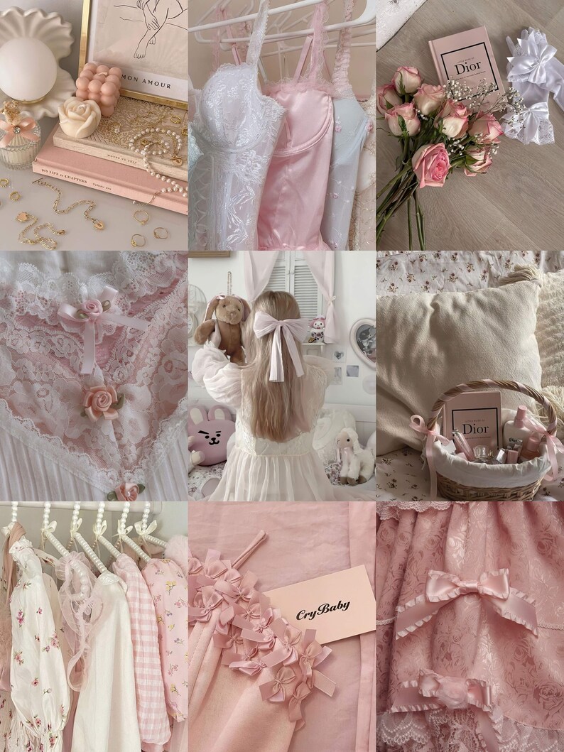 130PCS Coquette Wall Collage Kit, Coquette Aesthetic Photo Collage ...