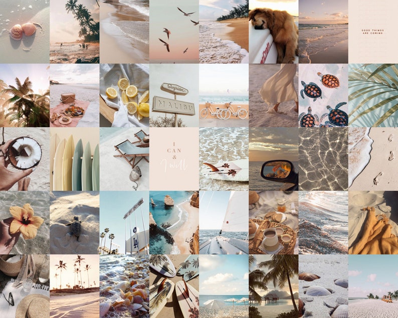 Beach Wall Collage Kit Summer Vibes Wall Kit DIGITAL Prints Etsy Canada