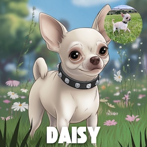 Personalized Cartoon Pet Portrait, Custom Cartoon Pet Portrait, Dog Cartoon Portrait Cat, Wall Art for Pet Lovers, Digital Downloads