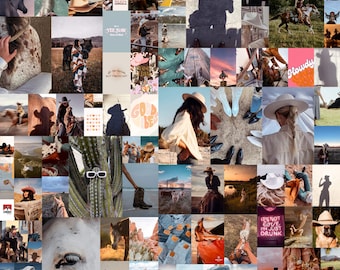 90+ PCS Cowgirl Aesthetic Wall collage, Western Collage Kit, Wild West Picture Collage Set, Western Posters