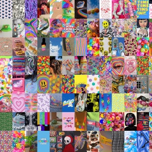 100+ PCS Indie Retro Wall Collage Kit, Kidcore Aesthetic, DIGITAL Prints, Y2k Wall Decor, Photo Collage