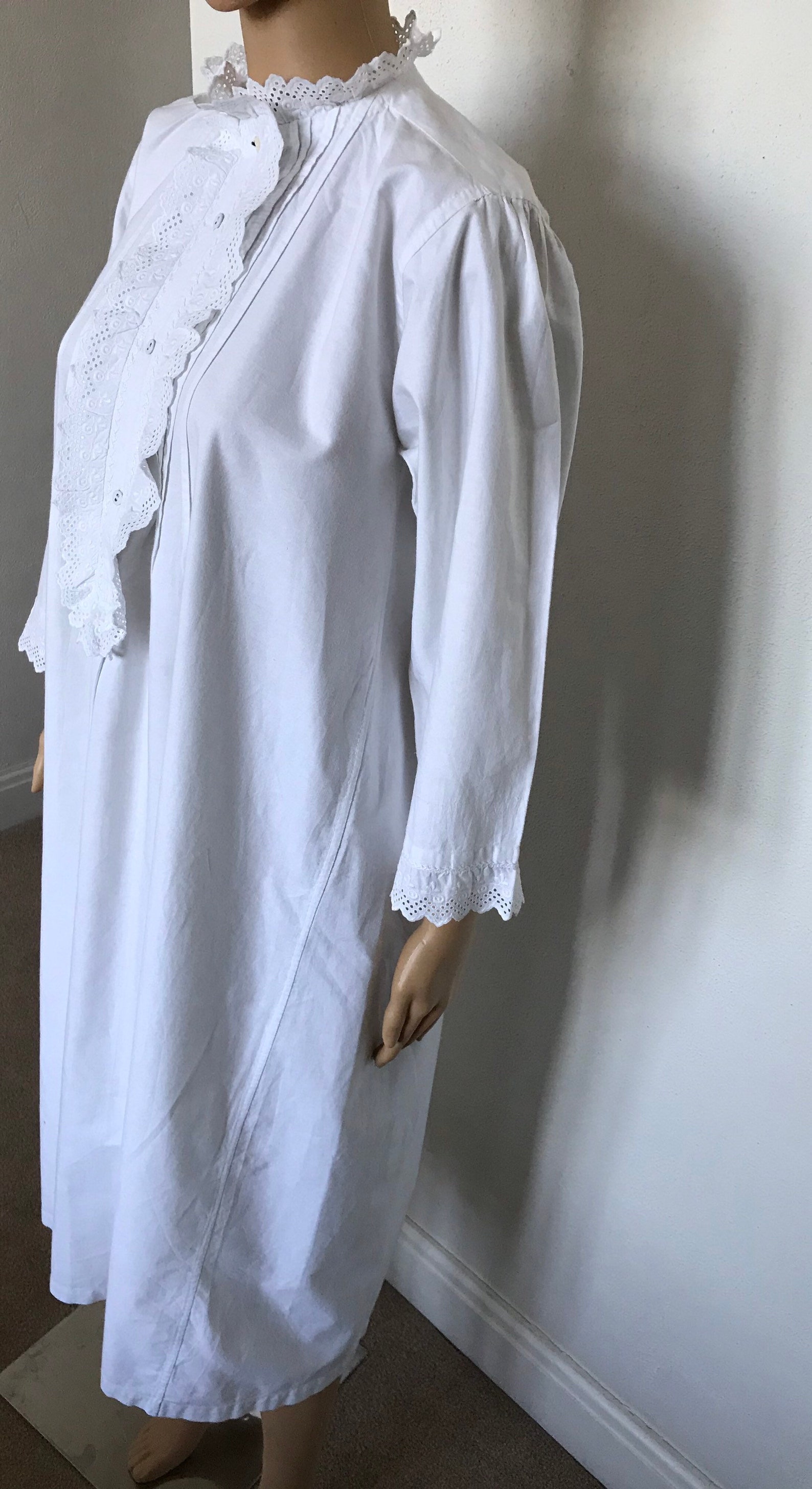 Antique Victorian White Cotton Nightgown - Etsy