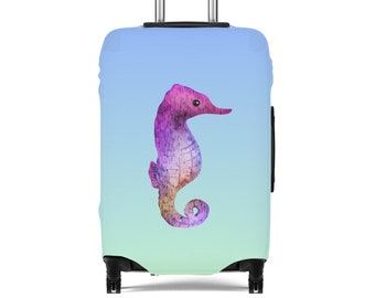 Sunrise Waters Luggage Cover Kid's Suitcase Cover Coastal Travel Gear Child's Seahorse Suitcase Cover Beach Vacation Carry-on Cover 3 sizes