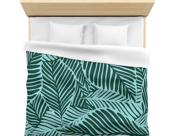 Copripiumino 100% Cotone 135x200 Con Foglie E Rami Stile Safari - Set Biancheria Letto 2 Pezzi Con Federa, Morbido E Traspirante Per Camere Da Sogno, Blu Giallo Verde - 6