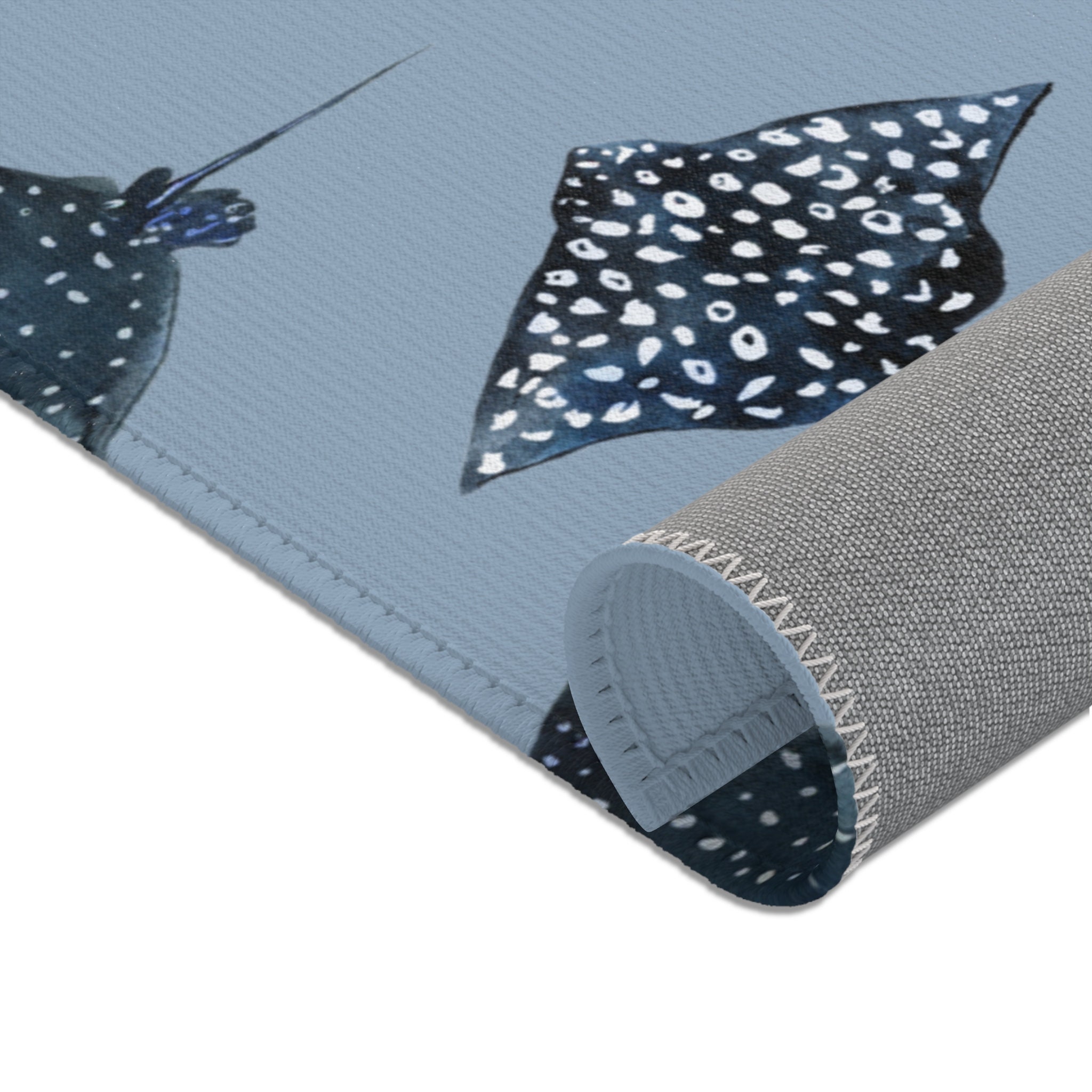 Ray Rug Spotted Eagle Ray Rug Dusk Blue Coastal Rug Tropical Bedroom Rug Beach ...