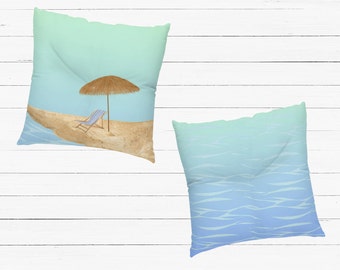 Sunrise Waters Floor Pillow Vintage Beach Tufted Floor Pillow Sparkling Ocean Lounge Chair Tropical Island Vacation Home Decor Patio Pillow