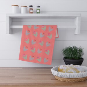 Pink Paradise Island Oasis Absorbent Kitchen Towel Polyester or Cotton Hand Towel Housewarming Gift Birds of Paradise Towel Tropical Towel