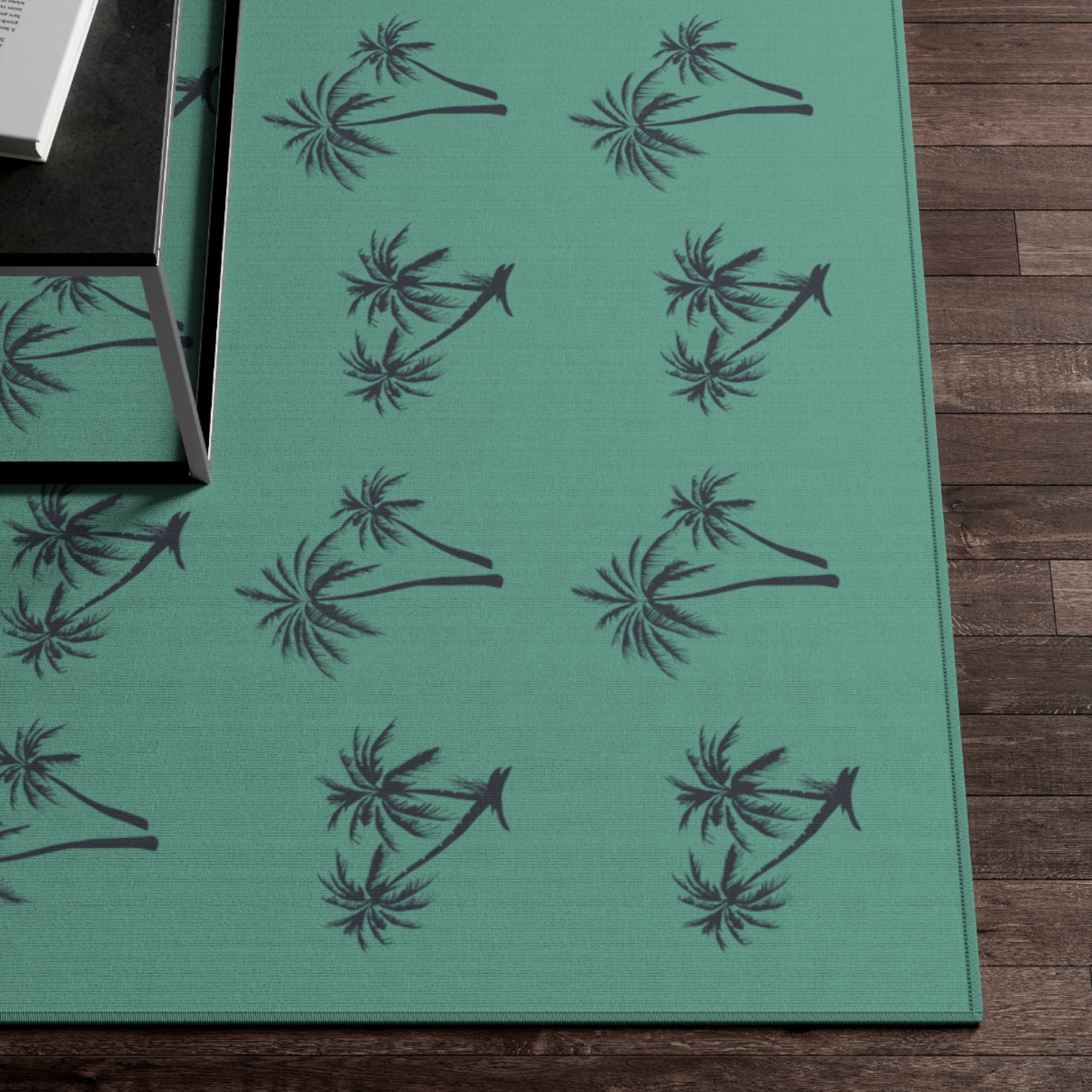 Palm Rug Smoky Palms Green Area Rug Palm Tree Dornier Rug Beach Rug Tropical Rug ...