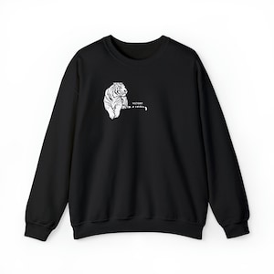 Animal Print Sweatshirt Big Cat Heavy Blend Crewneck Sweatshirt Divine Cats White Tiger Victory Cozy Women&#39;s Sweat Shirt Tiger Stripes