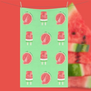 Watermelon Popsicles Towel Fresh Fruit Towel Decorative Kitchen Towel Kitchen Party Brunch Lunch Watermelon Towel Housewarming Shower Gift