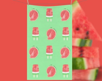 Watermelon Popsicles Towel Fresh Fruit Towel Decorative Kitchen Towel Kitchen Party Brunch Lunch Watermelon Towel Housewarming Shower Gift